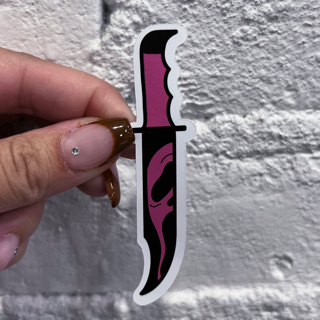 Scream Ghostface Knife Pink Sticker